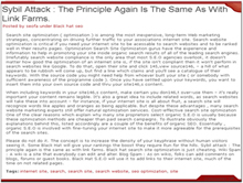 Sybil attack associated with link farms